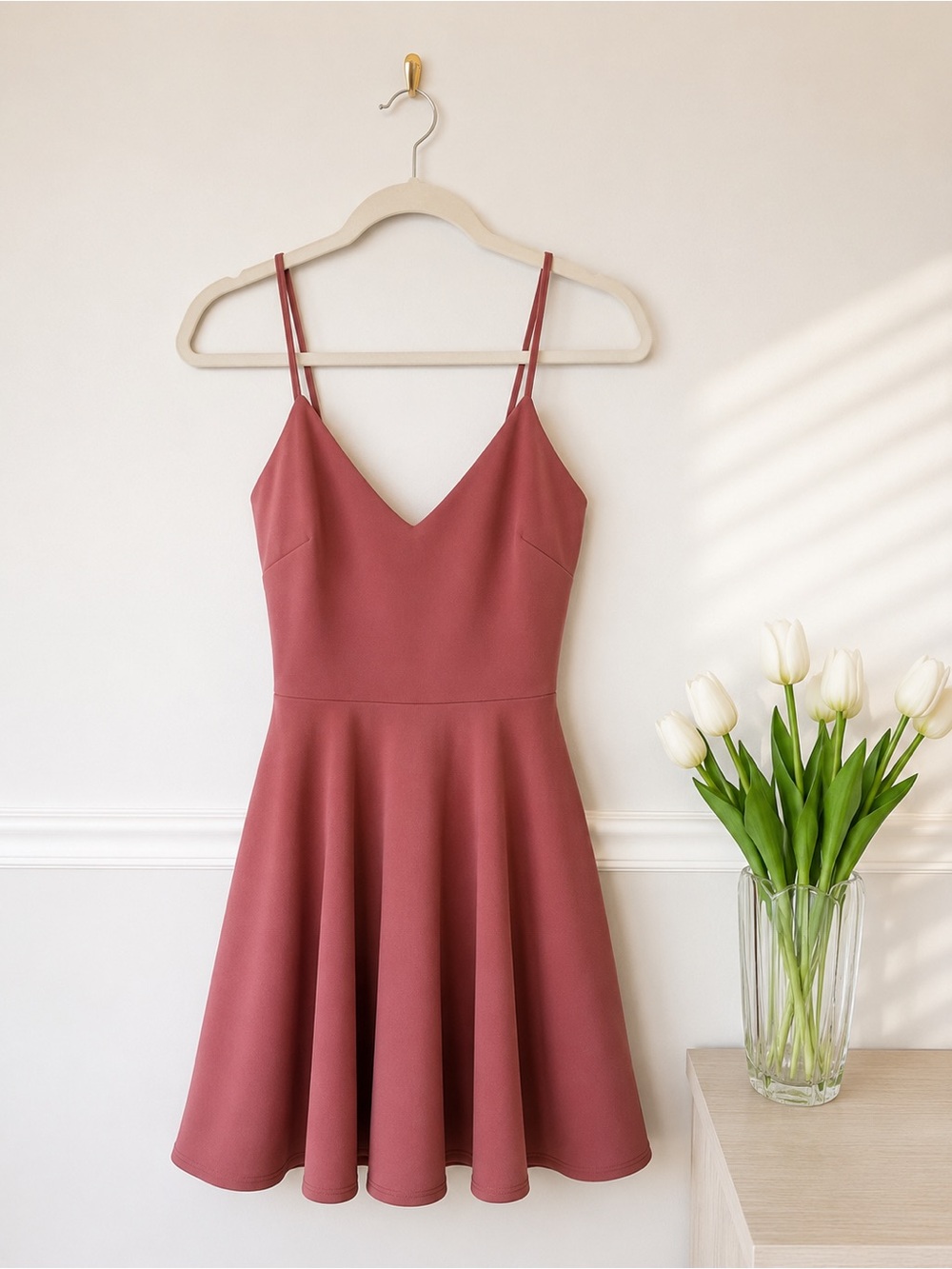 Windsor Dusty Rose Fit & Flare Mini Dress Size Small Wedding Guest